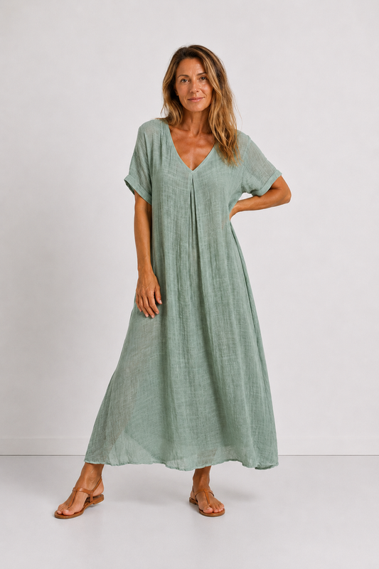 Inés | Vestido largo elegante con escote en V