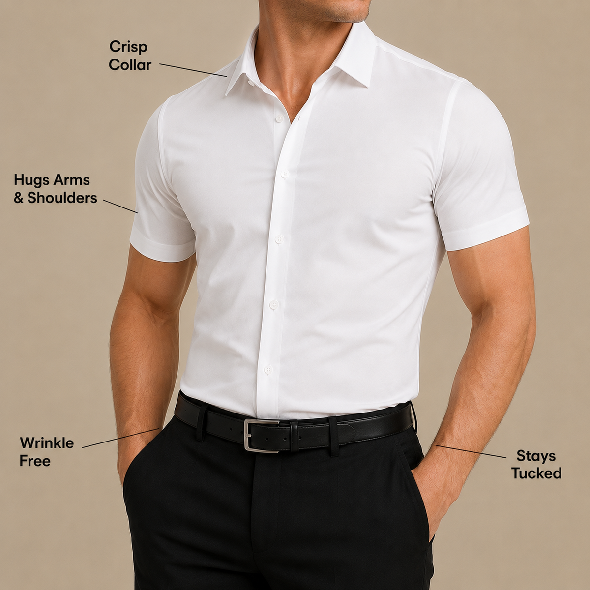 Camisa elástica de corte ajustado