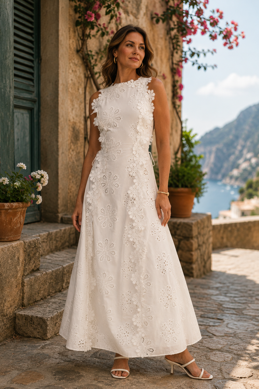 Della | Vestido largo bordado