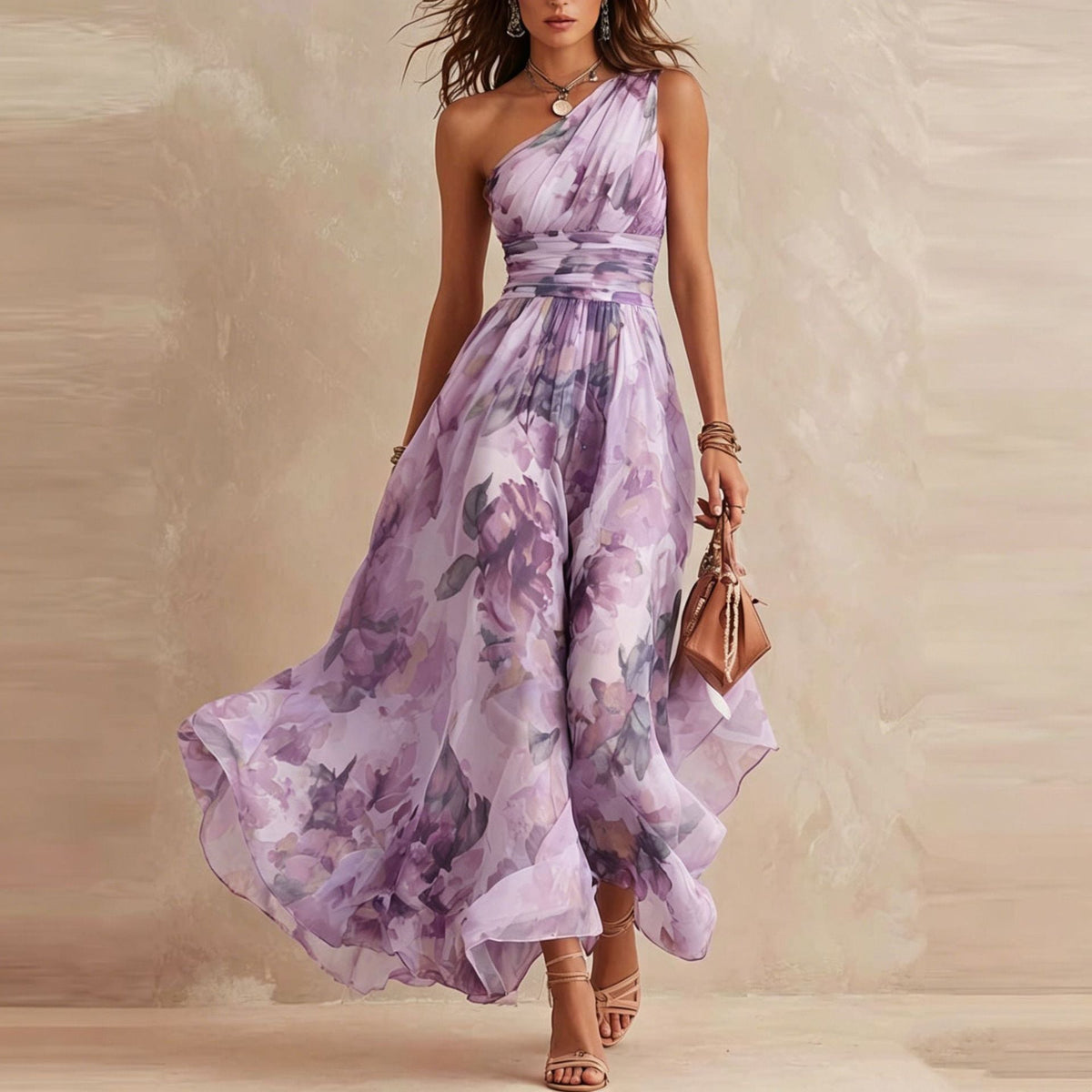 Aurora | Vestido floral asimétrico