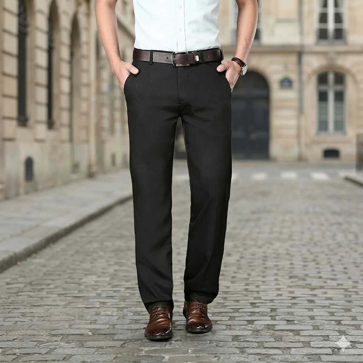 Pantalones clásicos elásticos en cuatro direcciones