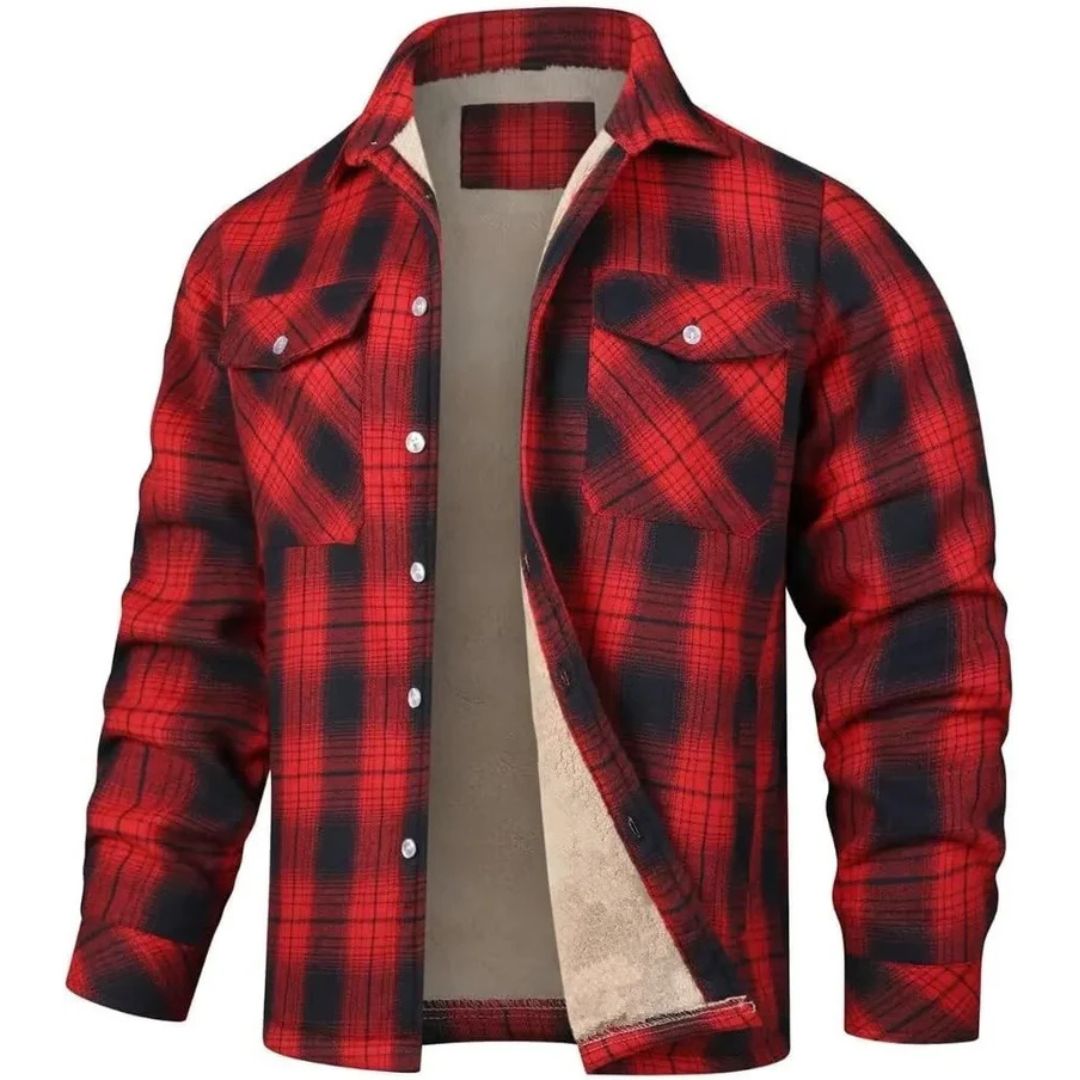 REAL | Chaqueta de cuadros cálida y cómoda