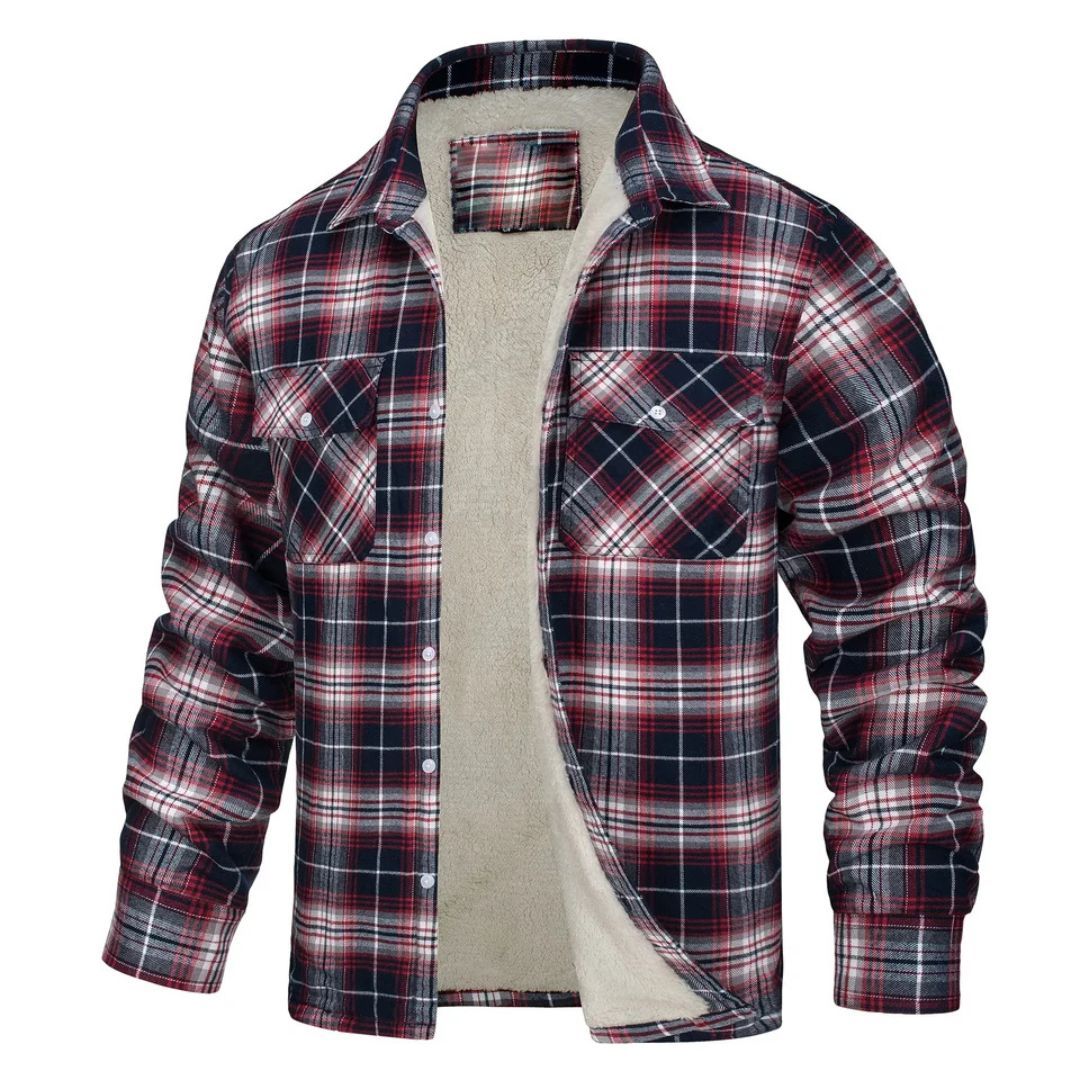 REAL | Chaqueta de cuadros cálida y cómoda