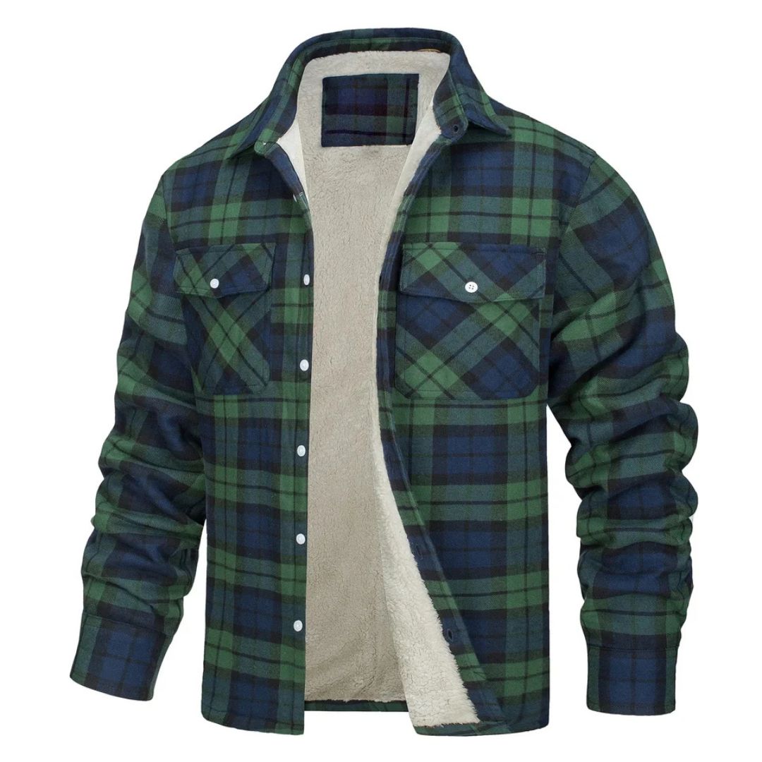 REAL | Chaqueta de cuadros cálida y cómoda