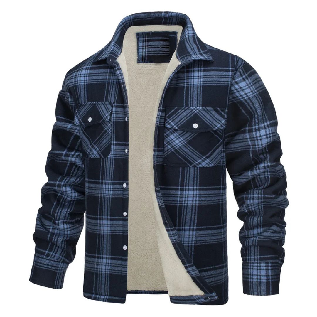 REAL | Chaqueta de cuadros cálida y cómoda