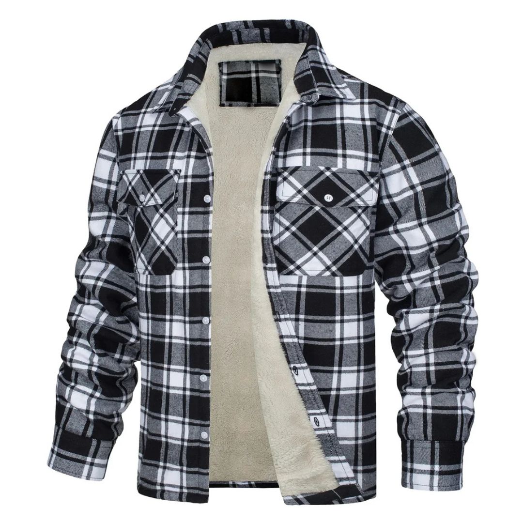 REAL | Chaqueta de cuadros cálida y cómoda