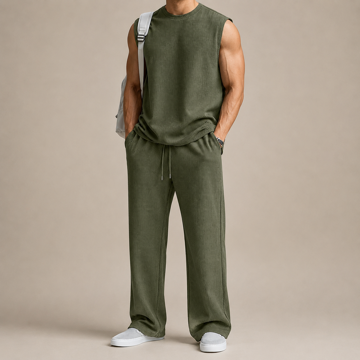 Conjunto de punto sin mangas