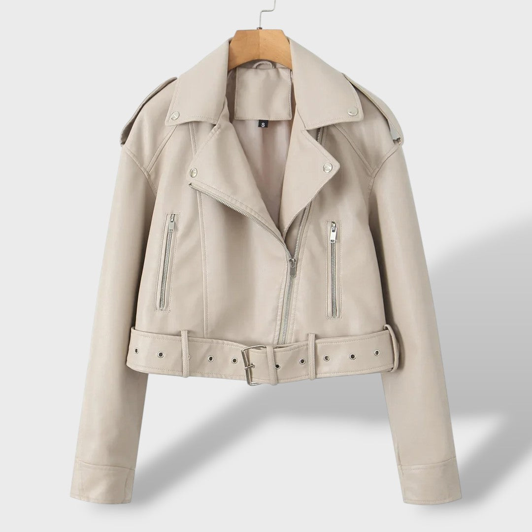 Chaqueta oversize de polipiel para mujer