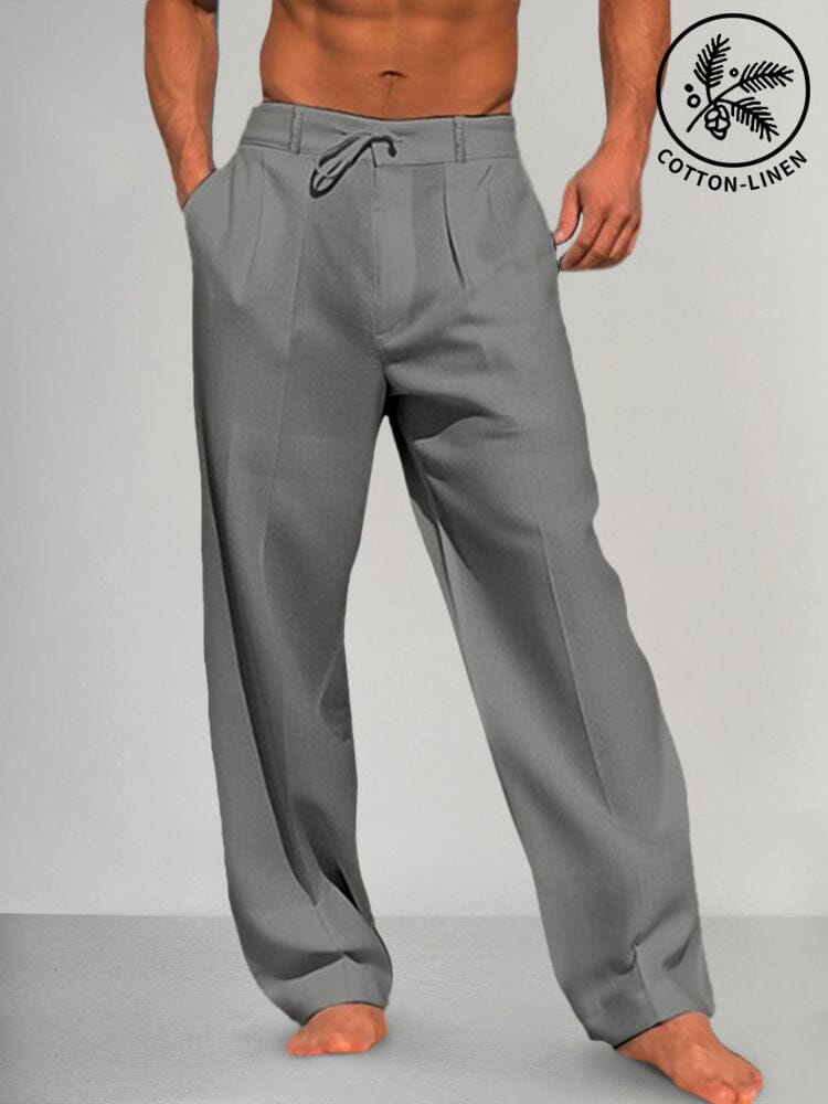Torino | Pantalones rectos de algodón y lino
