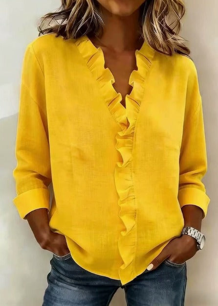 Beatriz | Blusa fruncida con escote en V
