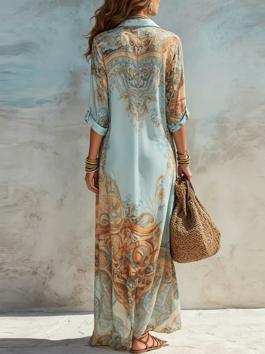 REAL | Vestido largo estampado exclusivo