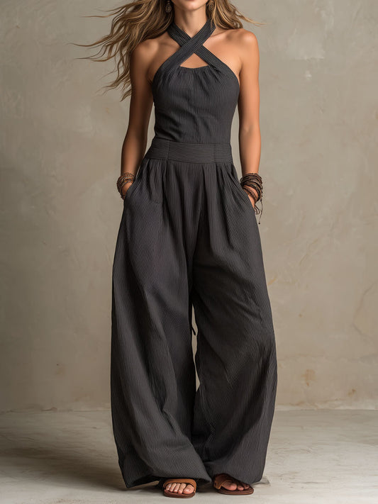 Mono bohemio con escote cruzado