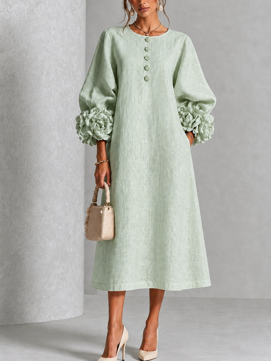 Vestido midi Salvia Mística con estampado floral