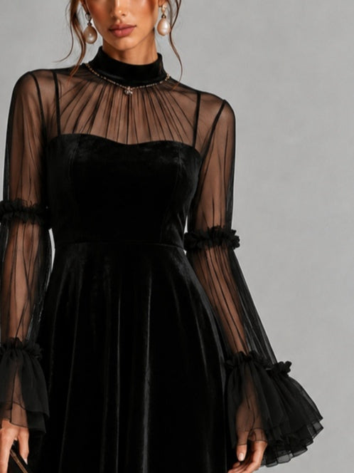 REAL | Vestido midi de terciopelo