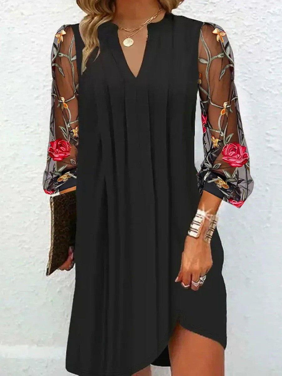 REAL | Vestido exclusivo con mangas florales