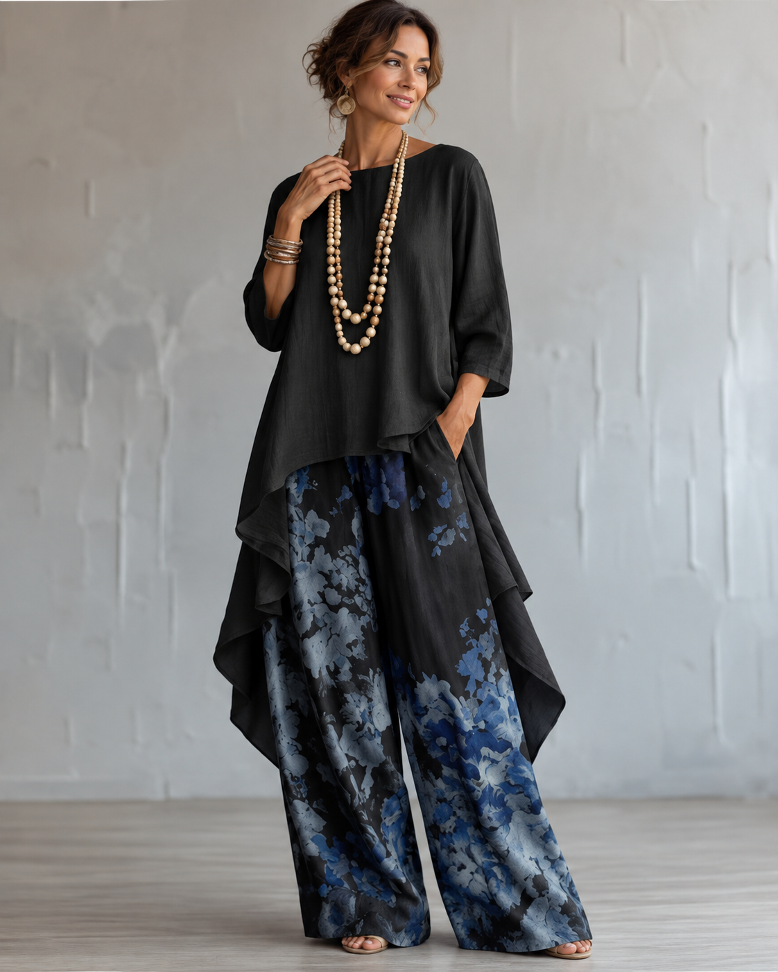 Mercedes | Conjunto elegante de dos piezas con estampado floral