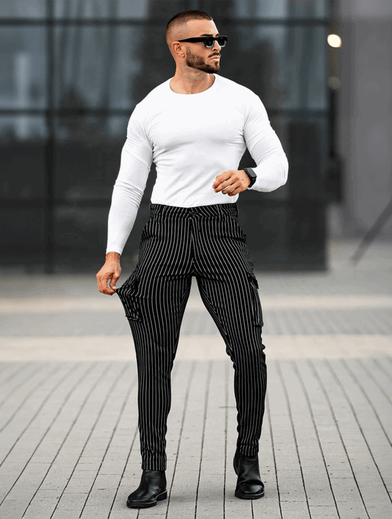 Vittorio | Pantalones slim fit negros