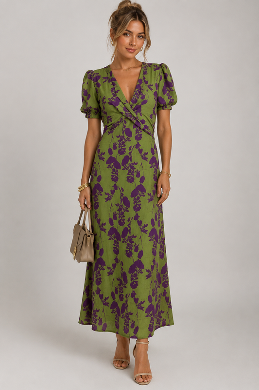 Alicia | Vestido midi floral cruzado