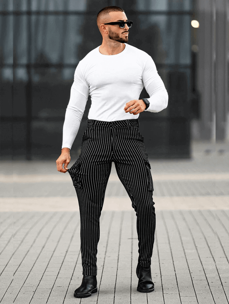 Vittorio | Pantalones slim fit negros