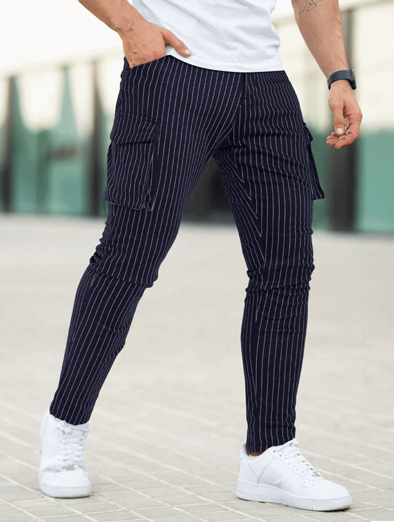 Vittorio | Pantalones slim fit azul oscuro