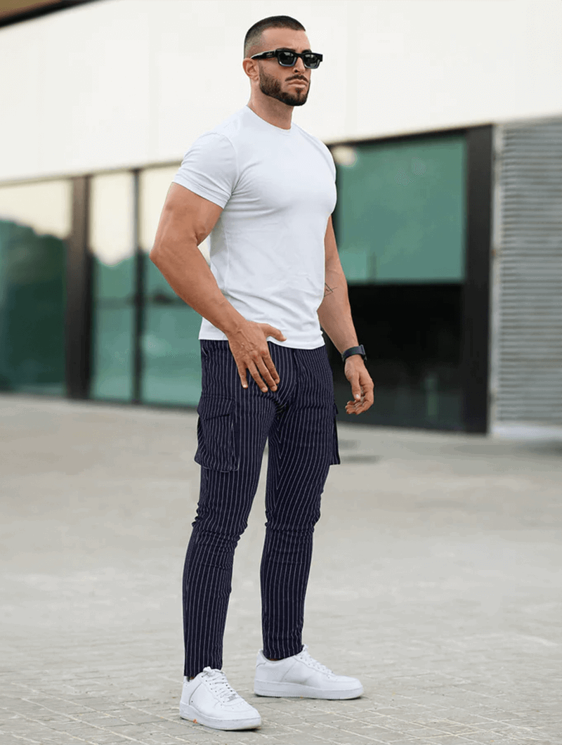 Vittorio | Pantalones slim fit azul oscuro