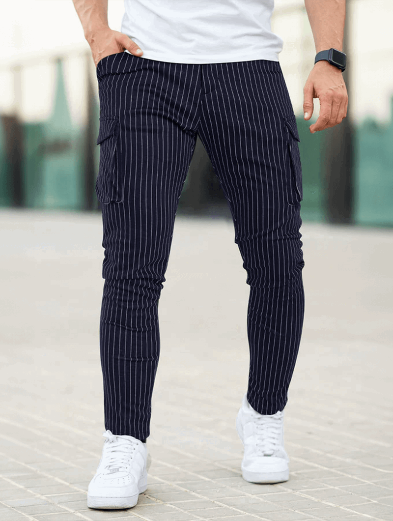 Vittorio | Pantalones slim fit azul oscuro
