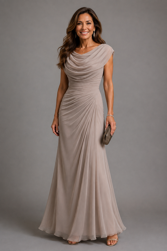 Lucía | Vestido largo elegante con escote drapeado