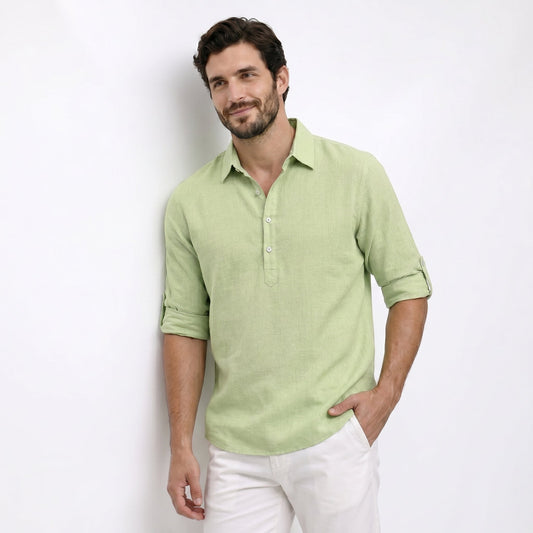 Archie | Camisa clásica de algodón y lino