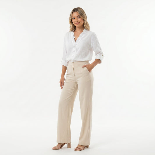 Beatriz | Blusa fruncida con escote en V