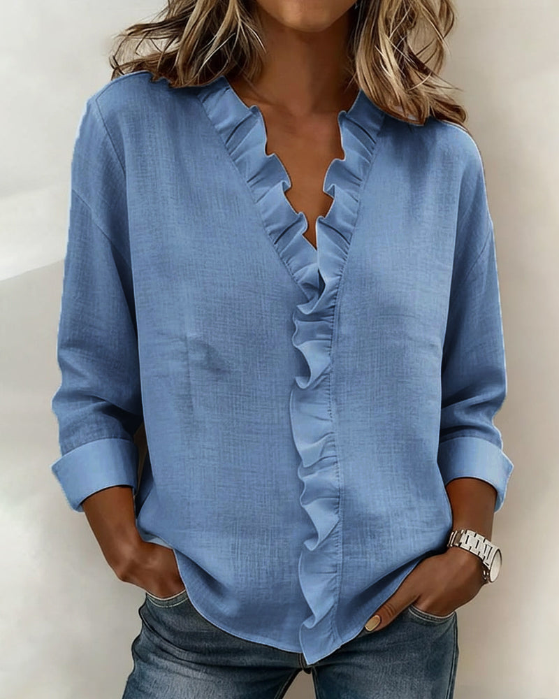 Beatriz | Blusa fruncida con escote en V