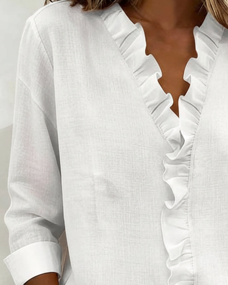 Beatriz | Blusa fruncida con escote en V