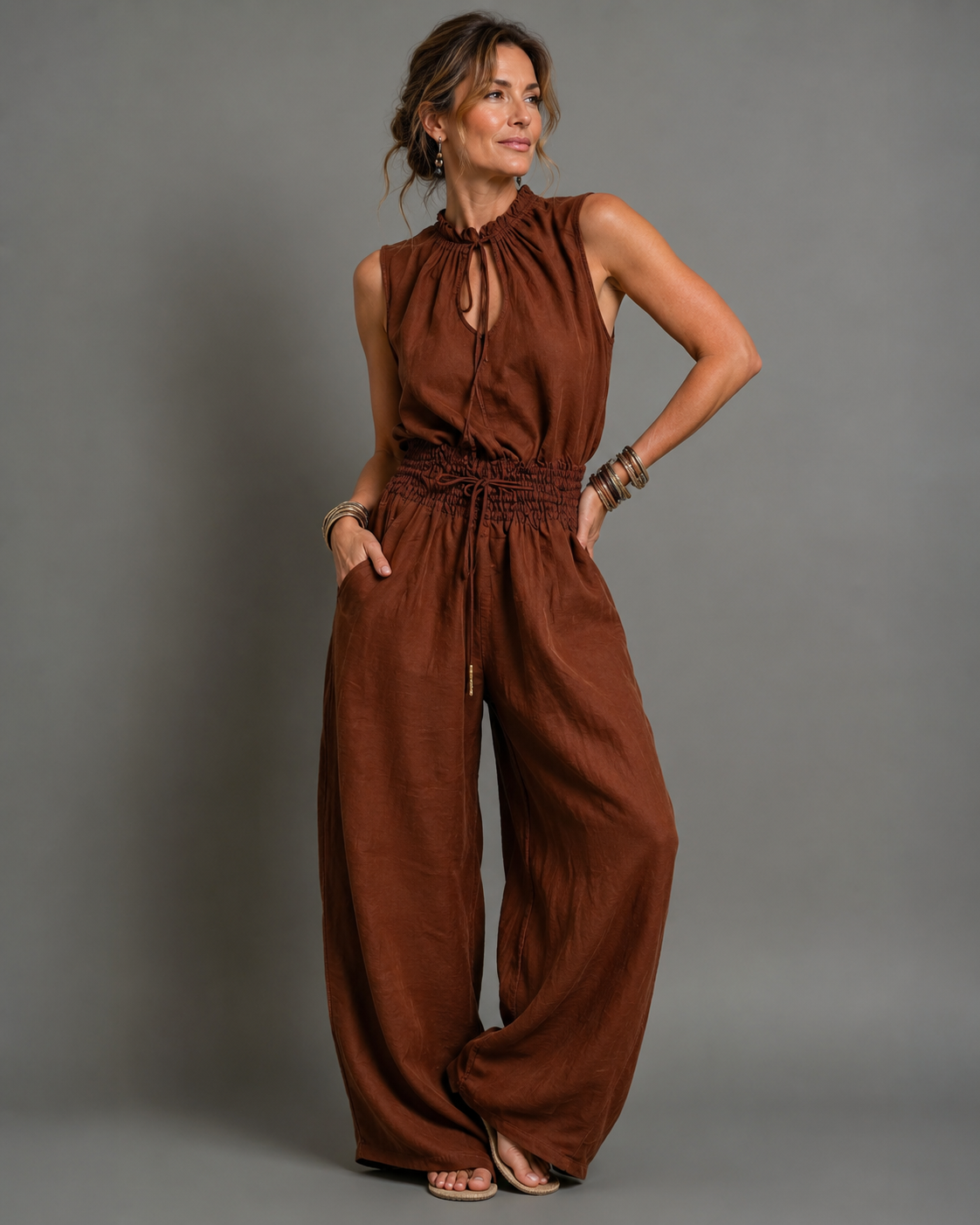 Ana | Mono sin mangas con pantalón ancho