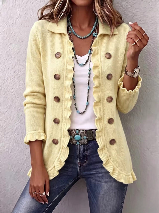 Ornella | Chaqueta crema con volantes