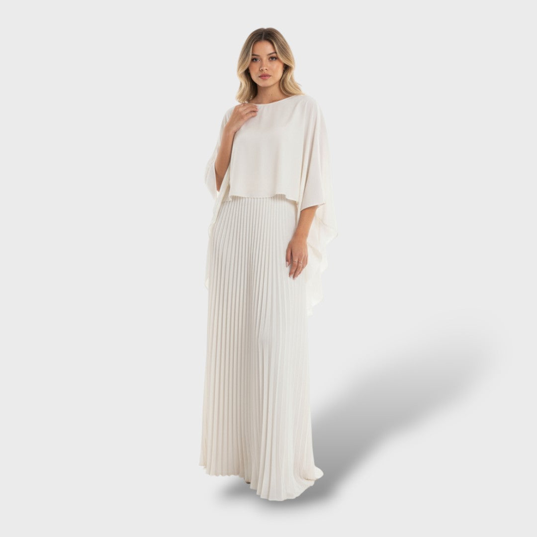 Vestido largo elegante con mangas murciélago