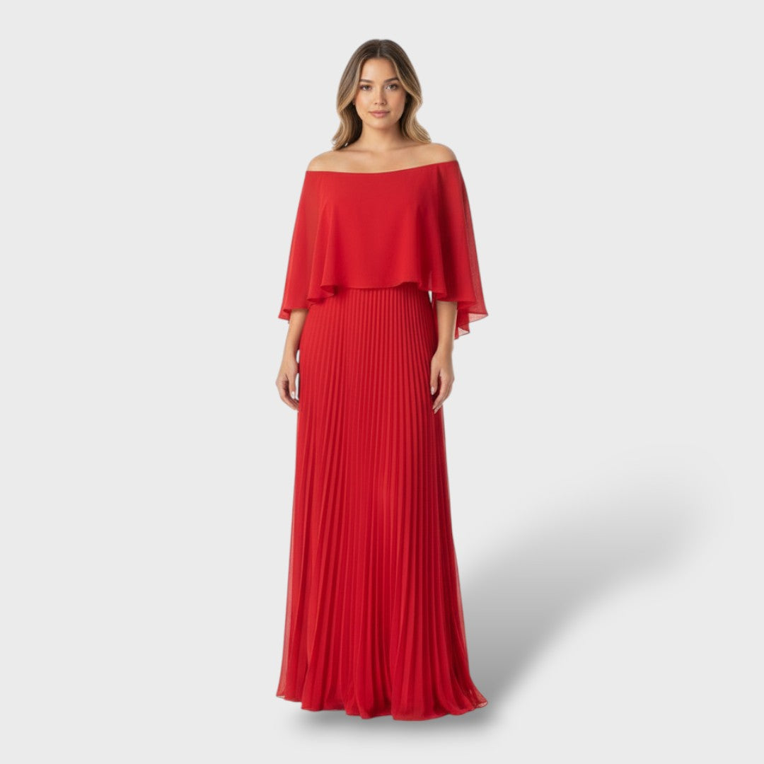 Vestido largo elegante con mangas murciélago