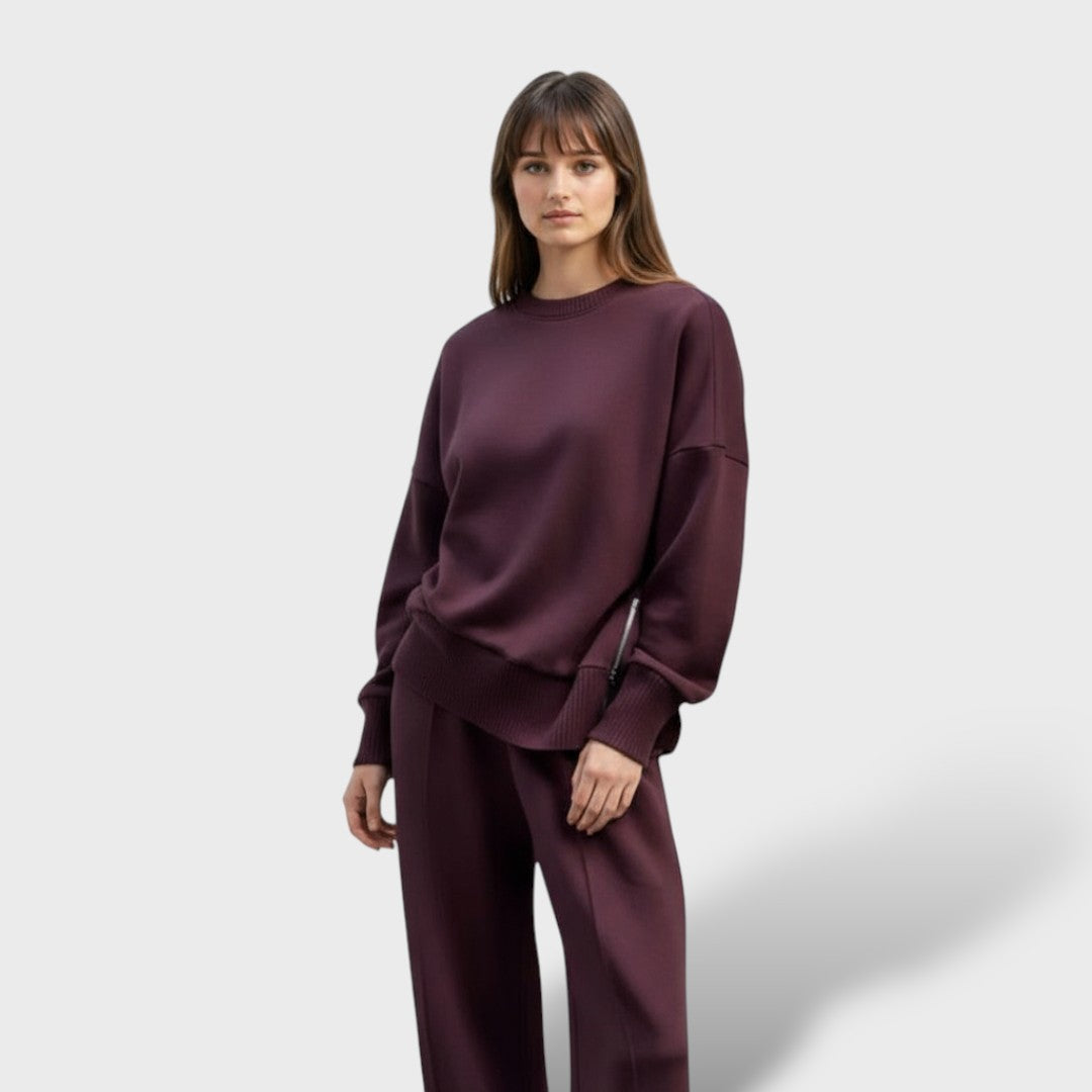 Conjunto acolchado de punto para mujer