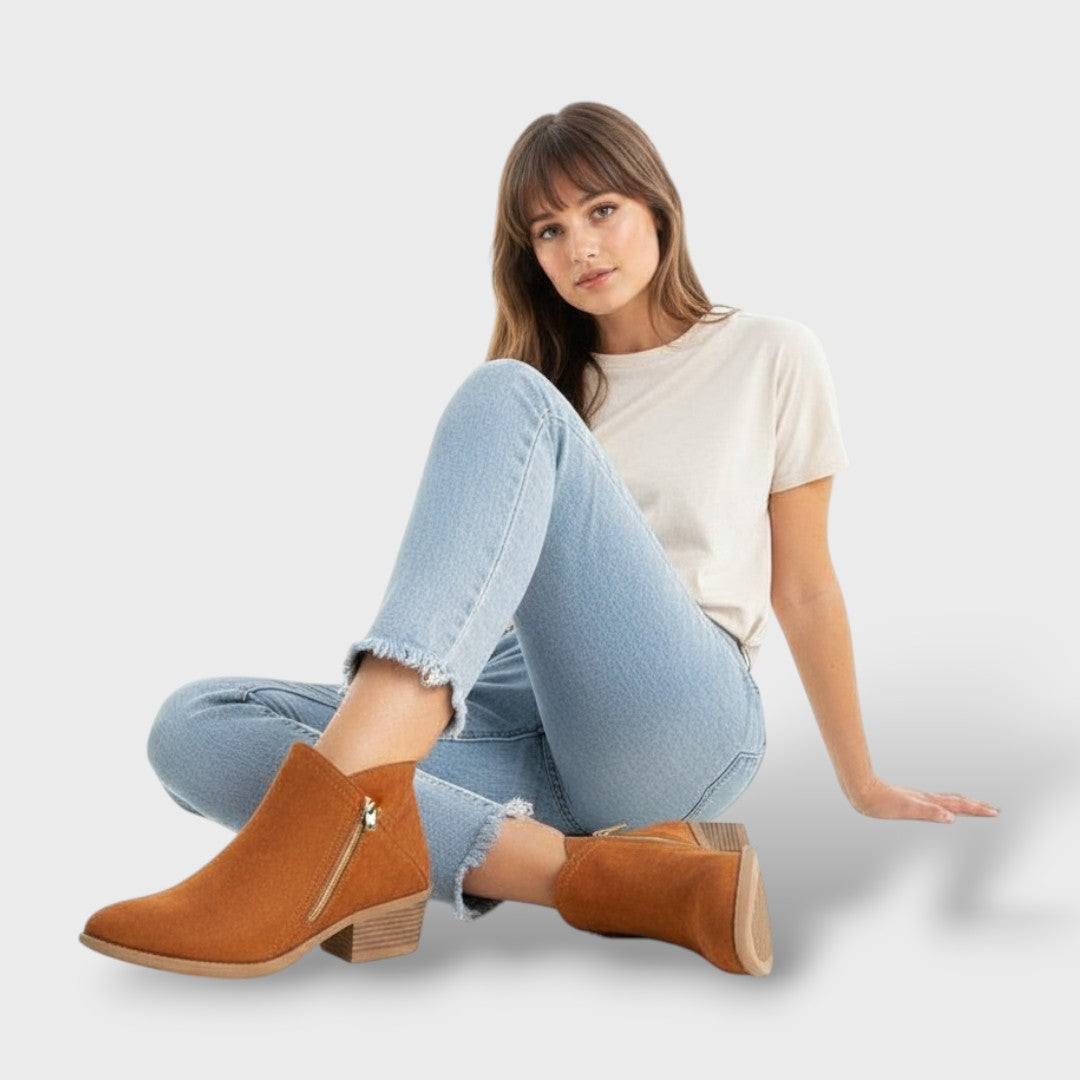 Botas de piel con soporte para mujer