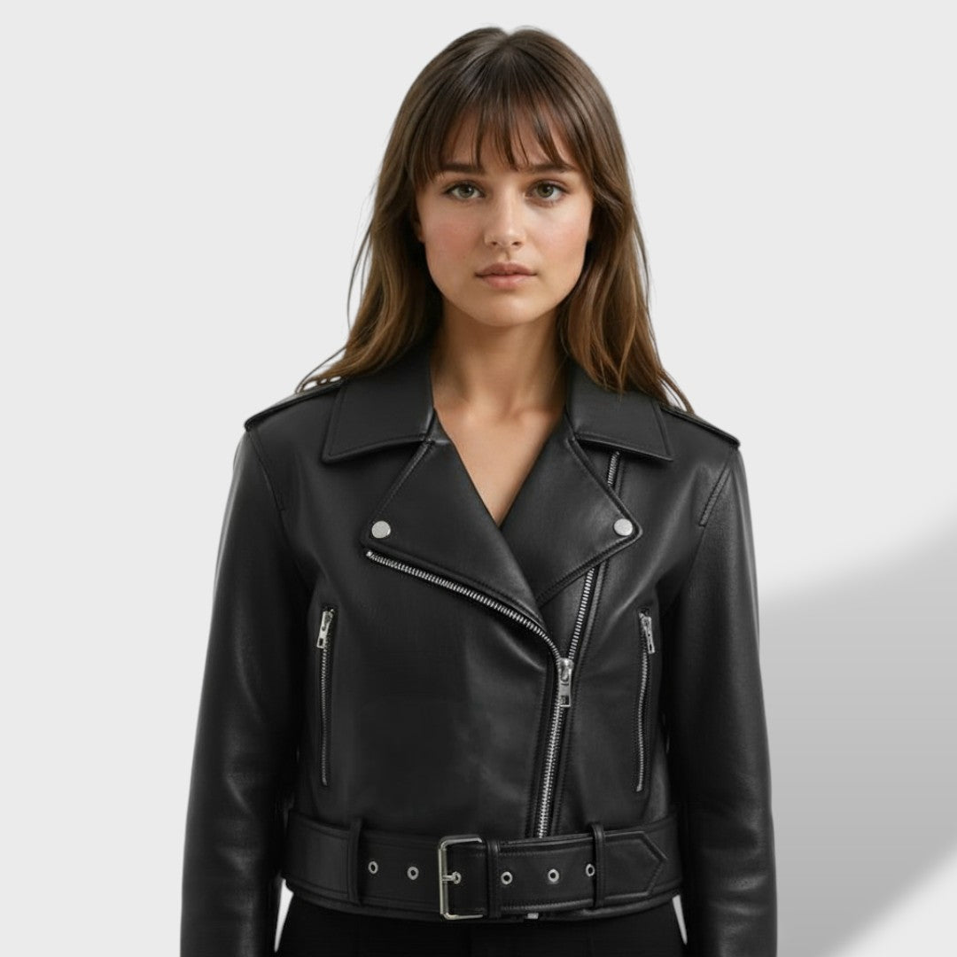 Chaqueta oversize de polipiel para mujer