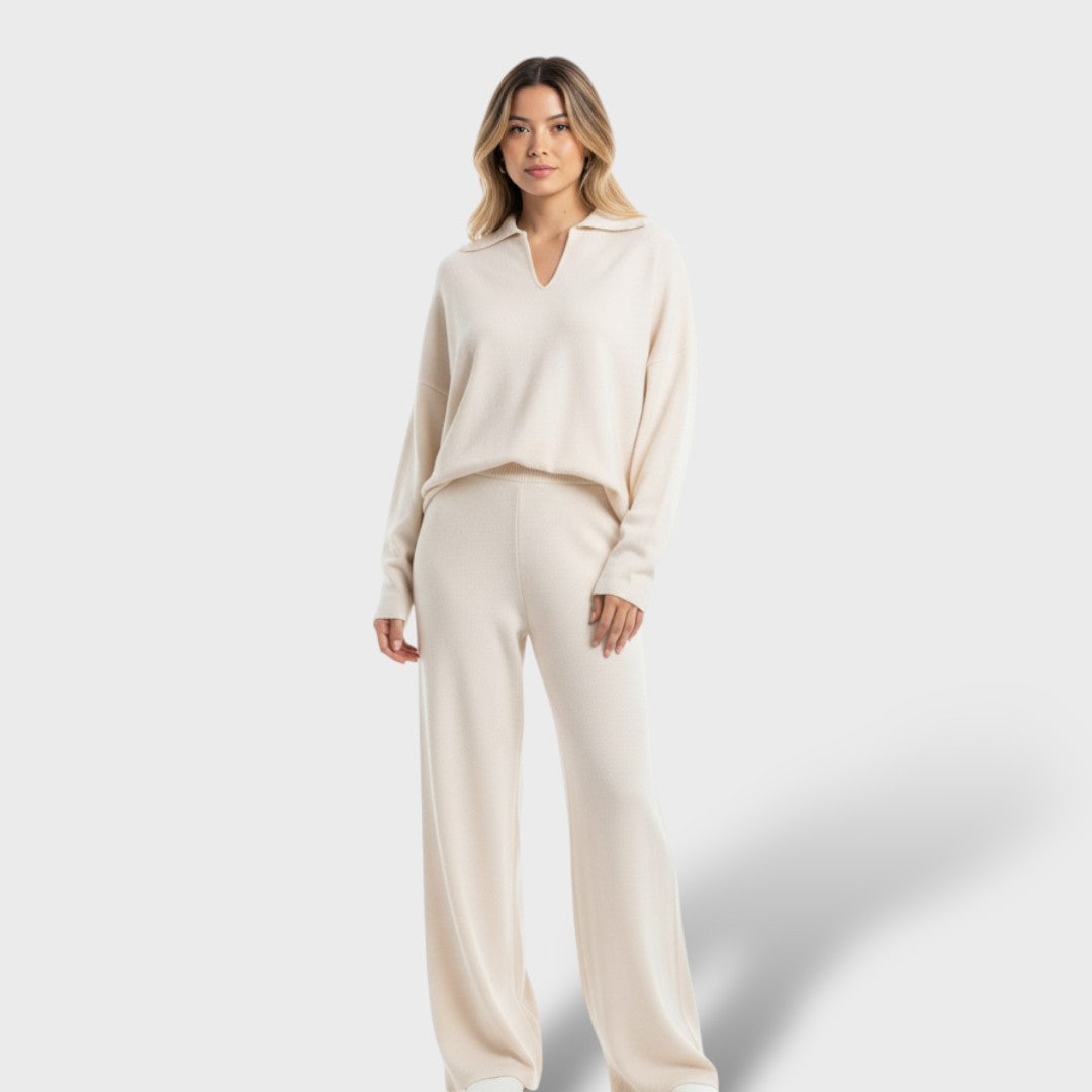 Conjunto elegante de punto para mujer