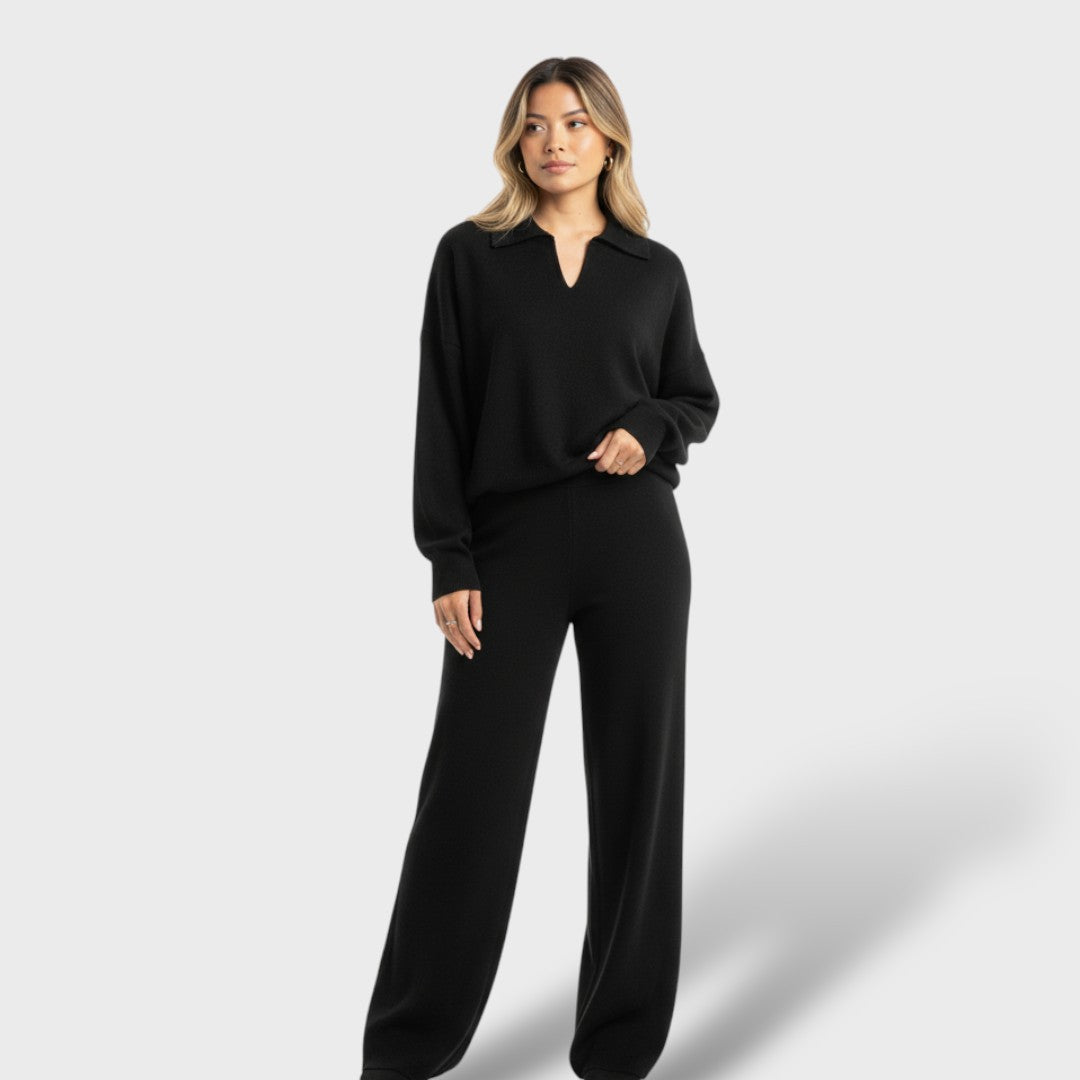 Conjunto elegante de punto para mujer