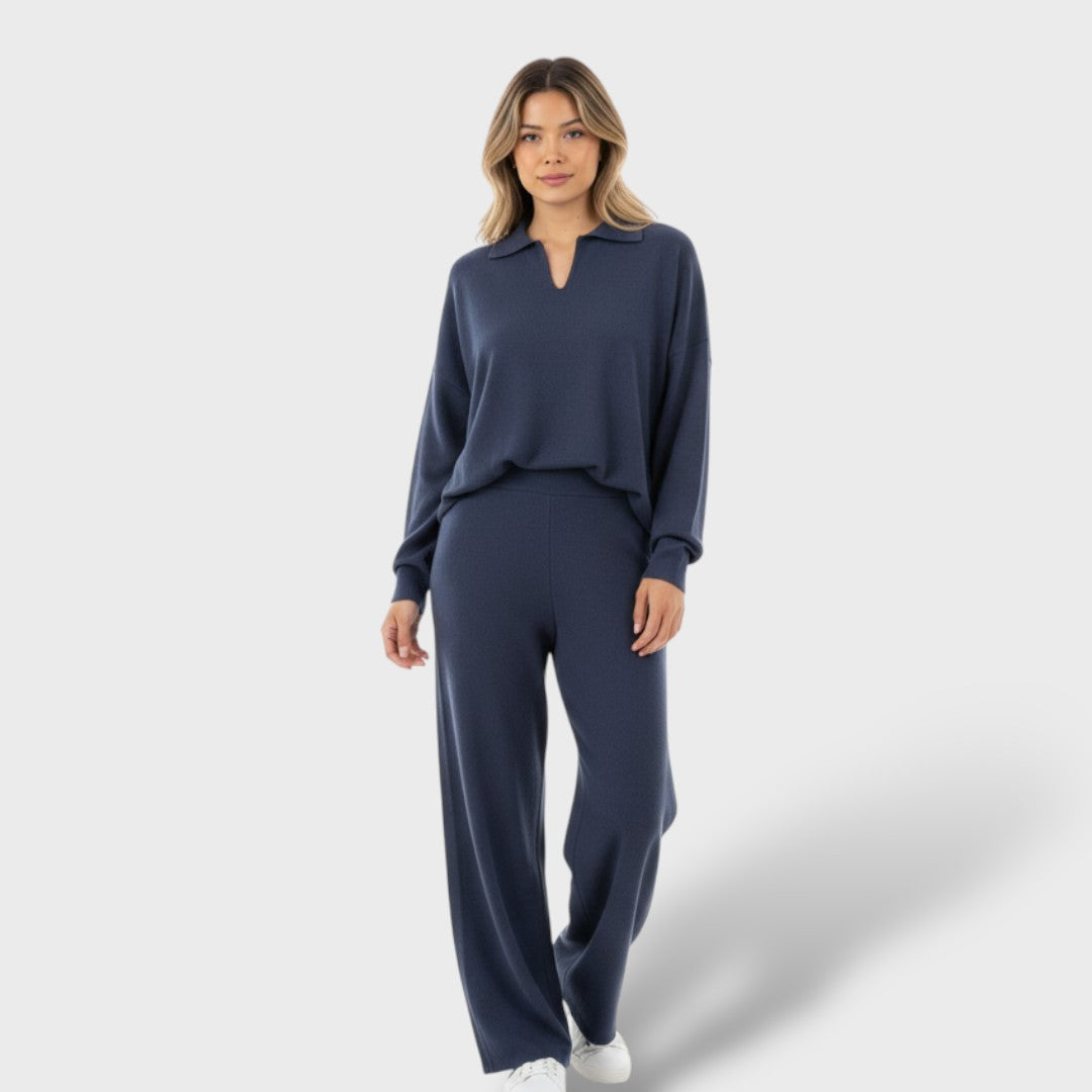 Conjunto elegante de punto para mujer