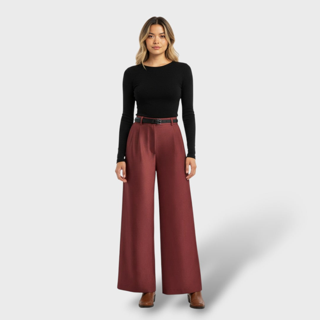 Pantalón de vestir de pernera ancha para mujer