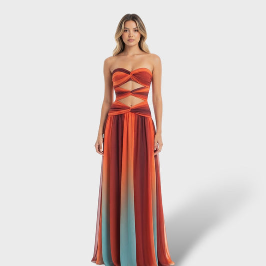Vestido largo elegante calado
