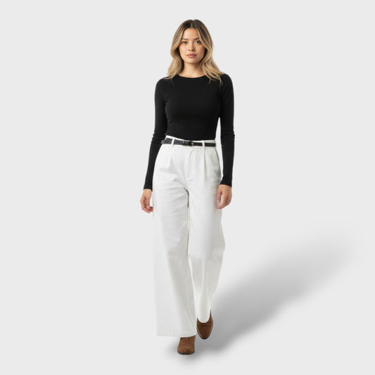 Pantalón de vestir de pernera ancha para mujer