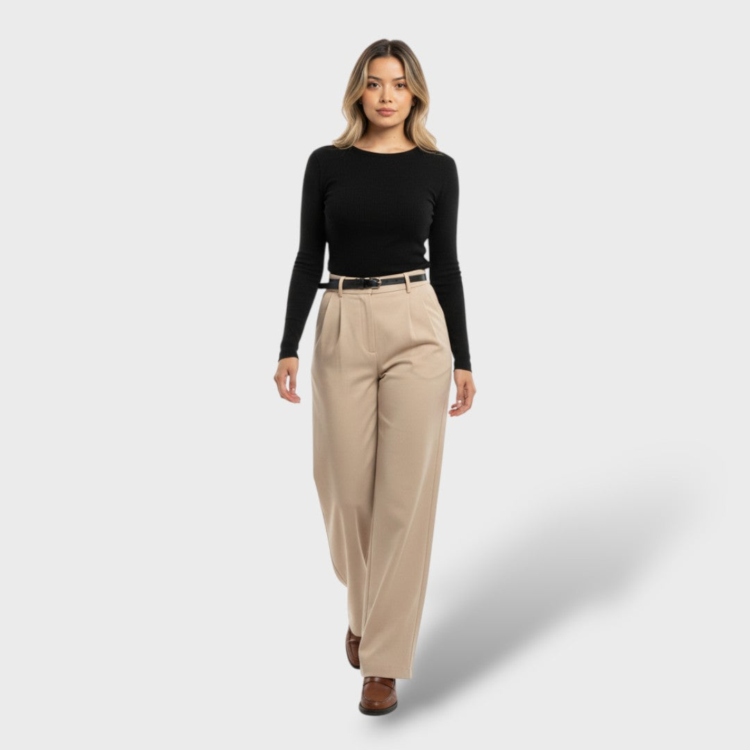 Pantalón de vestir de pernera ancha para mujer