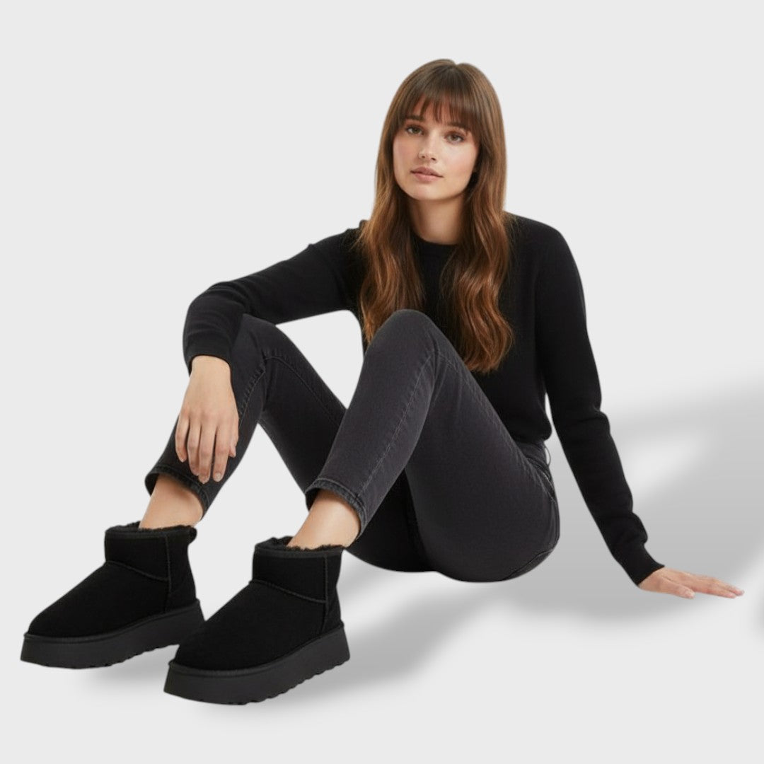 Botas de nieve de suela gruesa para mujer