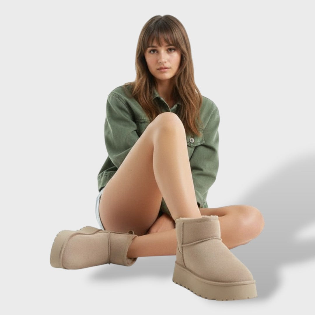 Botas de nieve de suela gruesa para mujer