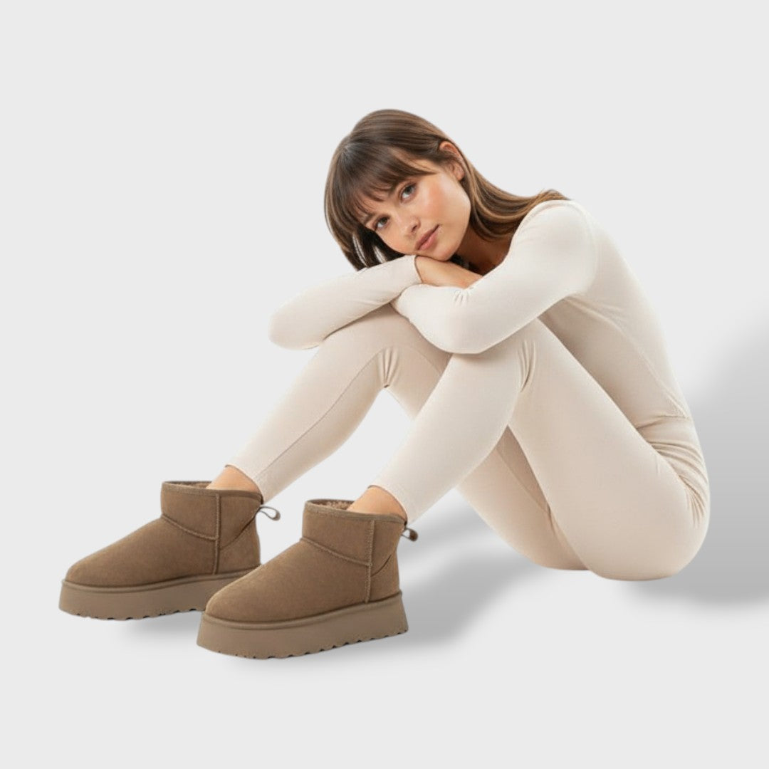 Botas de nieve de suela gruesa para mujer