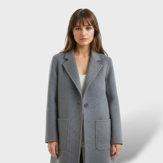 Abrigo de lana estilo coreano para mujer