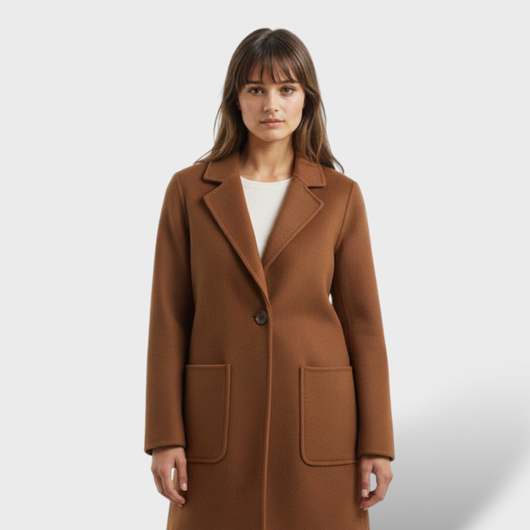 Abrigo de lana estilo coreano para mujer